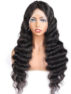 13*4  HD/Transparent Loose Deep Human Hair Wigs Lace Front Wig