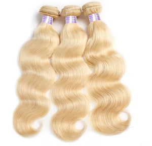 613# Blonde Hair 3 Bundles Virgin Body Wave Human Hair Weave