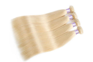 613# Blonde Hair 3 Bundles Virgin Straight Human Hair Weave